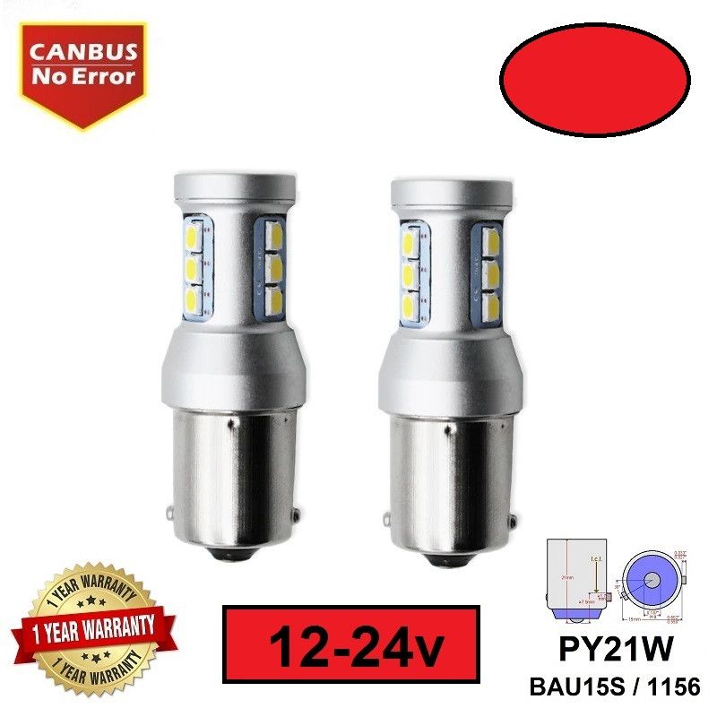 LED SIJALICE PY21W BAU15S 1156 - 12*3030smd Crvene Beograd Zemun
